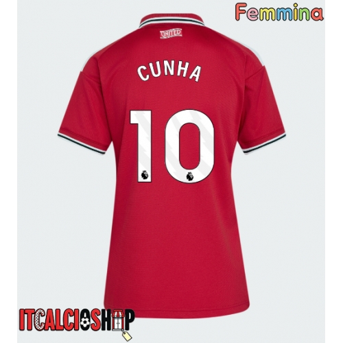 Manchester United Matheus Cunha #10 Prima Maglia Femmina 2026-27 Manica Corta